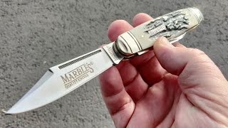 If you like bigger Jack knives Hard to beat this  Marbles Black Stag Bone Cattlemans Jack [upl. by Leuqer479]