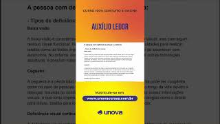 Curso de Auxílio Ledor Grátis Online unovacursos [upl. by Terle]