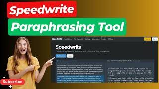 Speedwrite Paraphrasing Tool  Speedwrite  Unique writing Tool [upl. by Nyberg782]