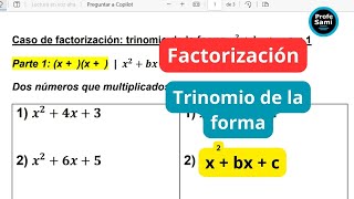 Trinomio de la forma x  bx  c  Caso de Factorización [upl. by Ahsemik]