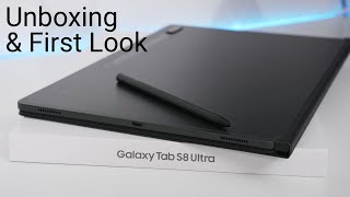 Samsung Galaxy Tab S8 Ultra Unboxing and First Look [upl. by Enyad]