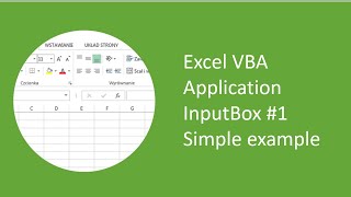 Excel VBA Application InputBox 1  Simple example [upl. by Enenstein270]