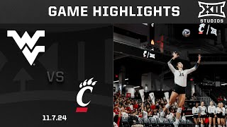 West Virginia vs Cincinnati Womens Volleyball Highlights 11724  2024 Big 12 Volleyball [upl. by Gaal]