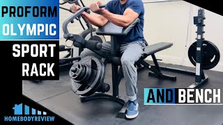 PROFORM Sport Olympic RACK and BENCH REVIEW  Affordable HOME GYM [upl. by Laws]