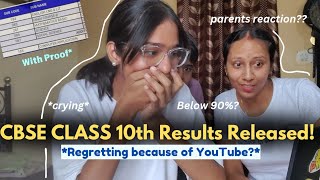 Reacting to my CBSE CLASS 10th Results literally cried 😭💗  Revealing my Marks and PERCENTAGE ✨ [upl. by Mcconaghy563]