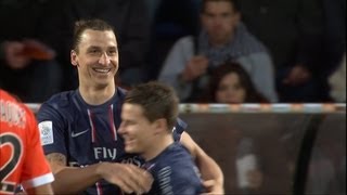 30th goal Zlatan IBRAHIMOVIC 50  FC Lorient  Paris SaintGermain 13  201213 [upl. by Narda]