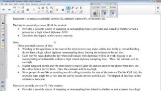 AP Statistics Exam 2005  Question 5  Rubric [upl. by Bonne]