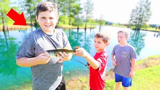 Kid Wins His FIRST Fishing Challenge Surprising [upl. by Ainalem]