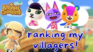 Ranking my Villagers in Animal Crossing New Horizons [upl. by Gninnahc]