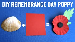 DIY Remembrance Day Poppy Brooch 🌺🎖🌺  Paper Crafts  Paper Flower [upl. by Ynnam442]