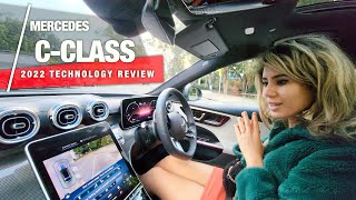 MercedesBenz CClass  2022 Technology Review  SelfPark Cameras Traffic Assist [upl. by Gilburt]