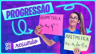 PROGRESSÃO ARITMÉTICA E GEOMÉTRICA  PA e PG  RESUMÃO [upl. by Thorndike]