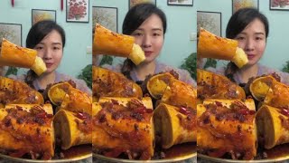 Mukbang Yang Zai Food  Eat Spicy Braised Beef Marrow [upl. by Rollo66]