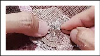 👍Easy Rose Applique Fusible Interfacing Stitching Technique [upl. by Norvol761]