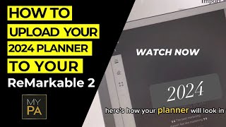 How to upload your 2024 Planner to your Remarkable 2 [upl. by Andromede]