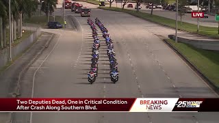 Procession for Palm Beach County motor deputies killed in crash along Southern Boulevard [upl. by Aciraj]