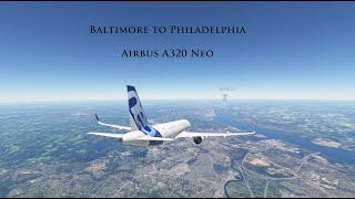 First Flight  A320 from Baltimore to Philadelphia [upl. by Jarv]