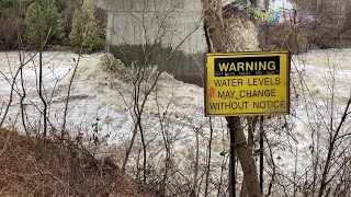 Raw video Winooski River at Essex Junction rages [upl. by Abner266]