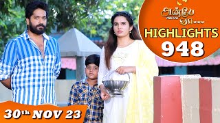 Anbe Vaa Serial  EP 948 Highlights  30th Nov 2023  Virat  Delna Davis  Saregama TV Shows Tamil [upl. by Einnim]