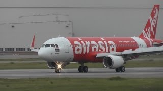 AirAsia Thailand A320 Sharklets landing Hamburg Finkenwerder first flight [upl. by Annelise]