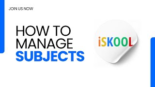 How to Manage Subjects in iSkool ERP 2025 [upl. by Adnilak]