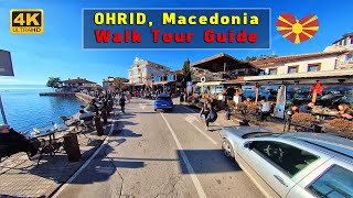 OHRID Walk Tour Guide 2022【4K】Lake Port Beach Church Sophia amp Kaneo  Macedonia Travel Journey [upl. by Yznil]