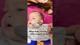 When baby introduced with naughty things😂 funnytrending ytshort baby [upl. by Cooperman]