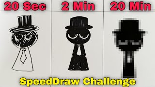 Drawing INCREDIBOX SPRUNKI  BLACK  in 20 Sec 2 Min and 20 Min [upl. by Arley]