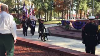 Bagpipes and drums at memorial for fallen firefighters [upl. by Eissirhc]