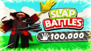 Hitting 100000 Slaps in Slap Battles Roblox [upl. by Manfred]