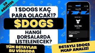 DOGS 20 Ağustosta Listeleniyor  KAÇ PARA OLACAK  Hangi Borsalarda Listelenecek  Tüm Detaylar [upl. by Nezam]