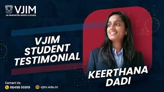 VJIM Student Testimonial Keerthana Dadi [upl. by Anail636]