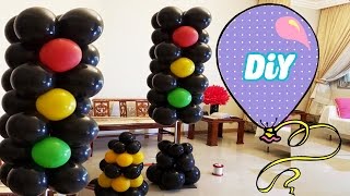 Como fazer Semáforo de carro feito de Balões para decoração de festa infantil [upl. by Gerrie]