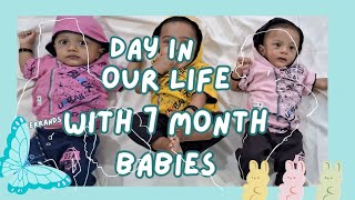 A day in our life with 7 month old babies Vyshus triplets malayalam [upl. by Tobiah3]