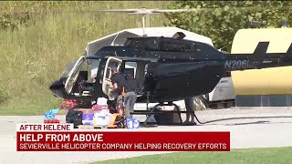 Sevierville helicopter tour company helping with flooding relief [upl. by Ahseuqal]