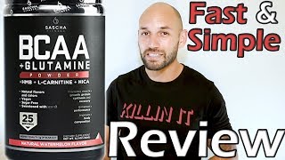 Sascha Fitness BCAA  Glutamine Supplement Review [upl. by Ymma616]