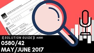 058042 MayJune 2017 Marking Scheme MS AUDIO VOICE OVER [upl. by Ettenowtna]