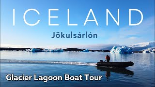 4K  Iceland Glacier Lagoon Jökulsárlón Boat Tour Experience On Clear Day [upl. by Arria516]