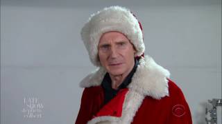 Stephen Colbert 20161216 Liam Neeson  Taken Intro  Santa [upl. by Jahdal]