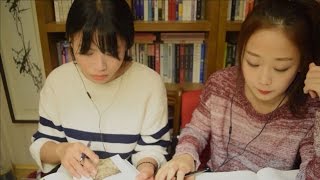 상황극 ASMR 친구들과 도서관에서 공부하기 Lets study together at the Library ASMR [upl. by Kirk]