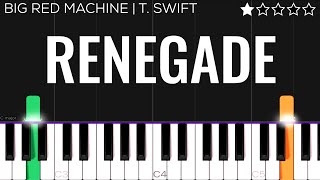 Big Red Machine  Renegade feat Taylor Swift  EASY Piano Tutorial [upl. by Mindy]