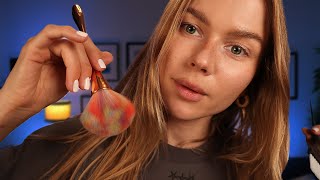 ASMR Brushing Your Face Ears amp Hair To Help You Sleep [upl. by Cathee759]