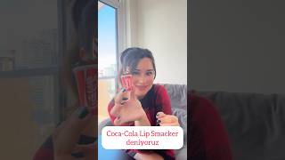 Coca Cola lip balm deniyoruz 🤩 lipbalm lipsmacking reklam makeup beauty keşfet [upl. by Grondin]