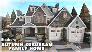 BLOXBURG Autumn Suburban Family Home Speedbuild  Roblox House Build [upl. by Nyleimaj]