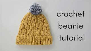 Crochet Beanie Tutorial  how to make a crochet hat [upl. by Ibby]