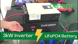 Match the 3kW Inverter With the 256V 100Ah LiFePO4 Battery for Home [upl. by Atnoled]