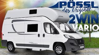 Pössl 2win Vario ⚪🔵  Camper Van mit überragendem Raumgefühl  Smarte Dachbettlösung ❗  GÜMA TV [upl. by Wein]