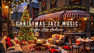 Relaxing Christmas Jazz Background Music for Unwind 🎄 Christmas Porch Ambience with Snow Falling [upl. by Llemor176]