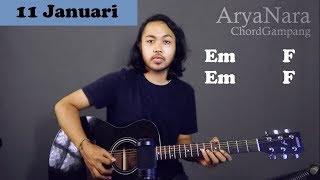 Chord Gampang 11 Januari  Gigi by Arya Nara Tutorial Gitar Untuk Pemula [upl. by Aneris]