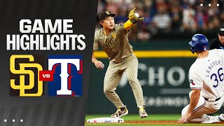 Padres vs Rangers Highlights 7224  MLB Highlights [upl. by Negriv304]